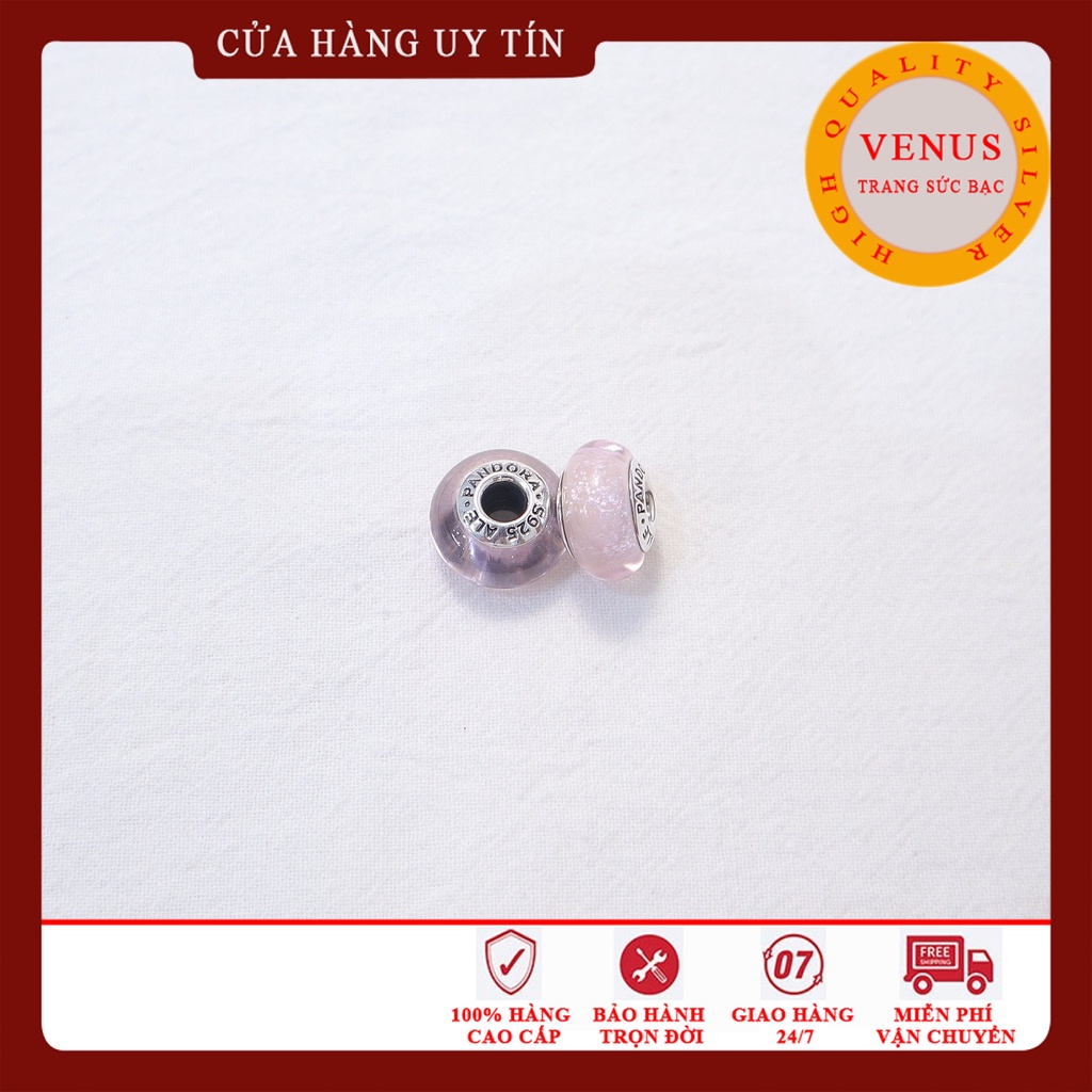 [Charm bạc 925 cao cấp] Charm glass hồng- Mã sản phẩm VENUSG8