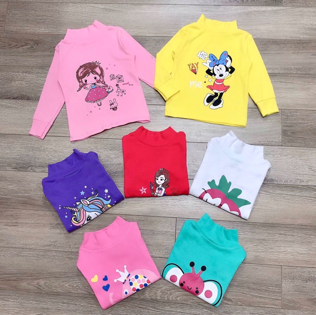 áo borip cổ 3p ấm áp cho bé gái