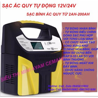 Máy sạc ắc quy tự động 12V-24V sạc ắc quy có khử sunfat