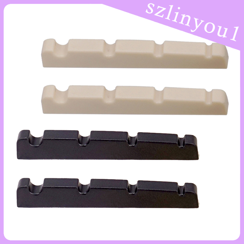 New Arrival 2pcs Electric Bass Slotted Curved Nut 4 String Guitar Parts Beige Color