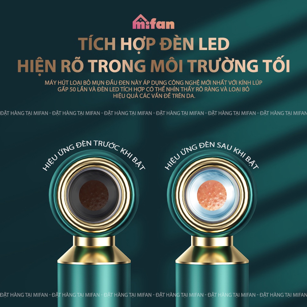 Máy Hút Mụn Kính Lúp Cao Cấp MIFAN 2021 - Tặng kèm gương soi - Hút sạch mụn đầu đen, mụn cám, bã nhờn - BẢO HÀNH 3 THÁNG