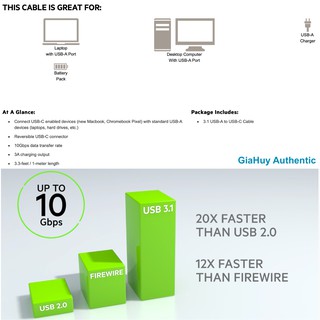 Cáp USB-C to USB-A Belkin F2CU029bt1M