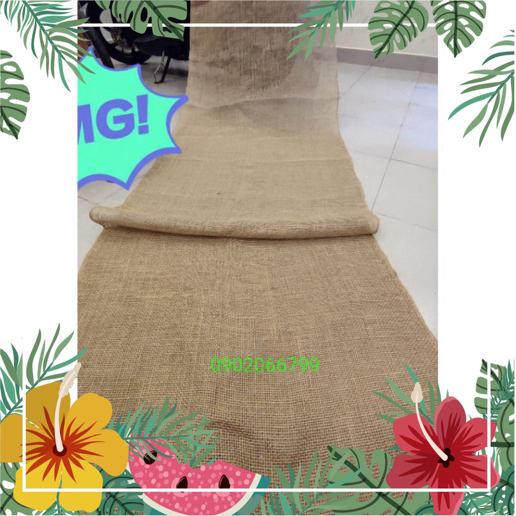 Vải canvas sợi đay thưa decor rèm trần, trang trí vintage