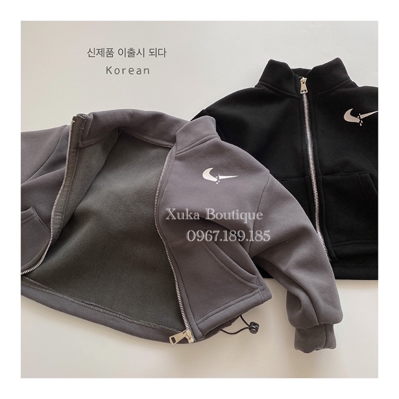 Áo Khoác Nỉ Cao Cấp Cho Bé - Lót Lông Siêu Ấm Style Hàn Quốc