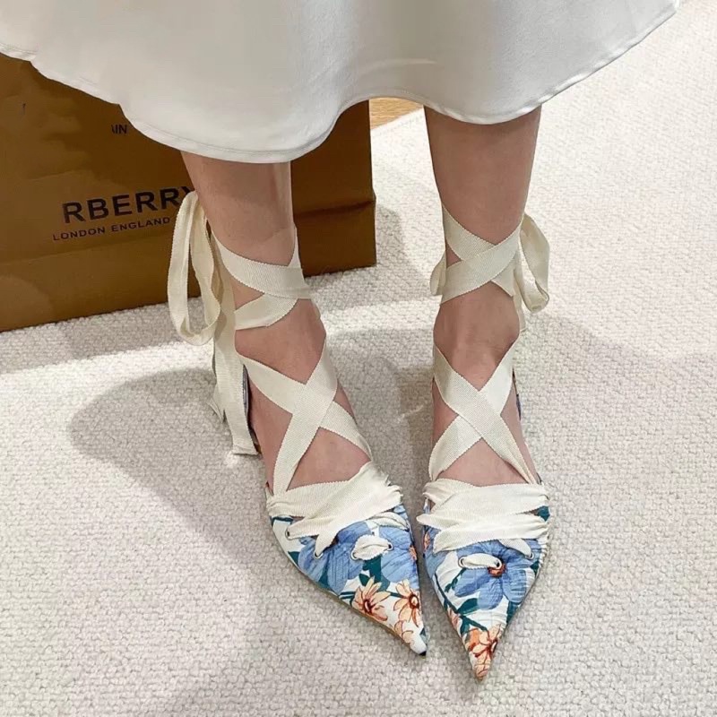 Giày hoa Nữ Đế bệt mũi nhọn cột dây chéo lên chân Cao Cấp Freeship (inbox shop tư vấn size và được Freeship)
