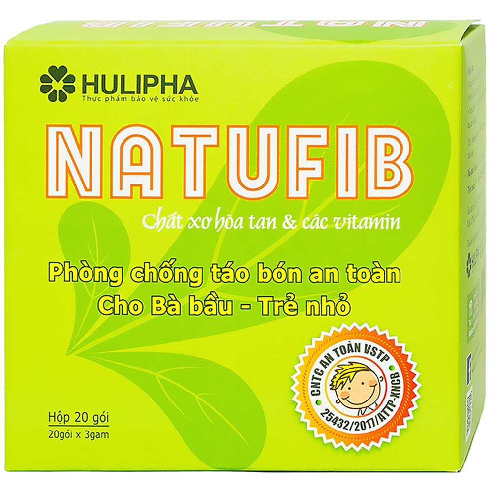 Natufib - Hỗ trợ trong táo bón - Bổ sung chất xơ hòa tan - Bổ sung các vitamin A, D3, B1, B2, B6