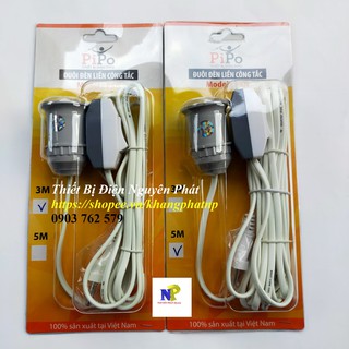 [PIPO] Đuôi Đèn Liền Dây Có Công Tắc 3m, 5m Cao Cấp