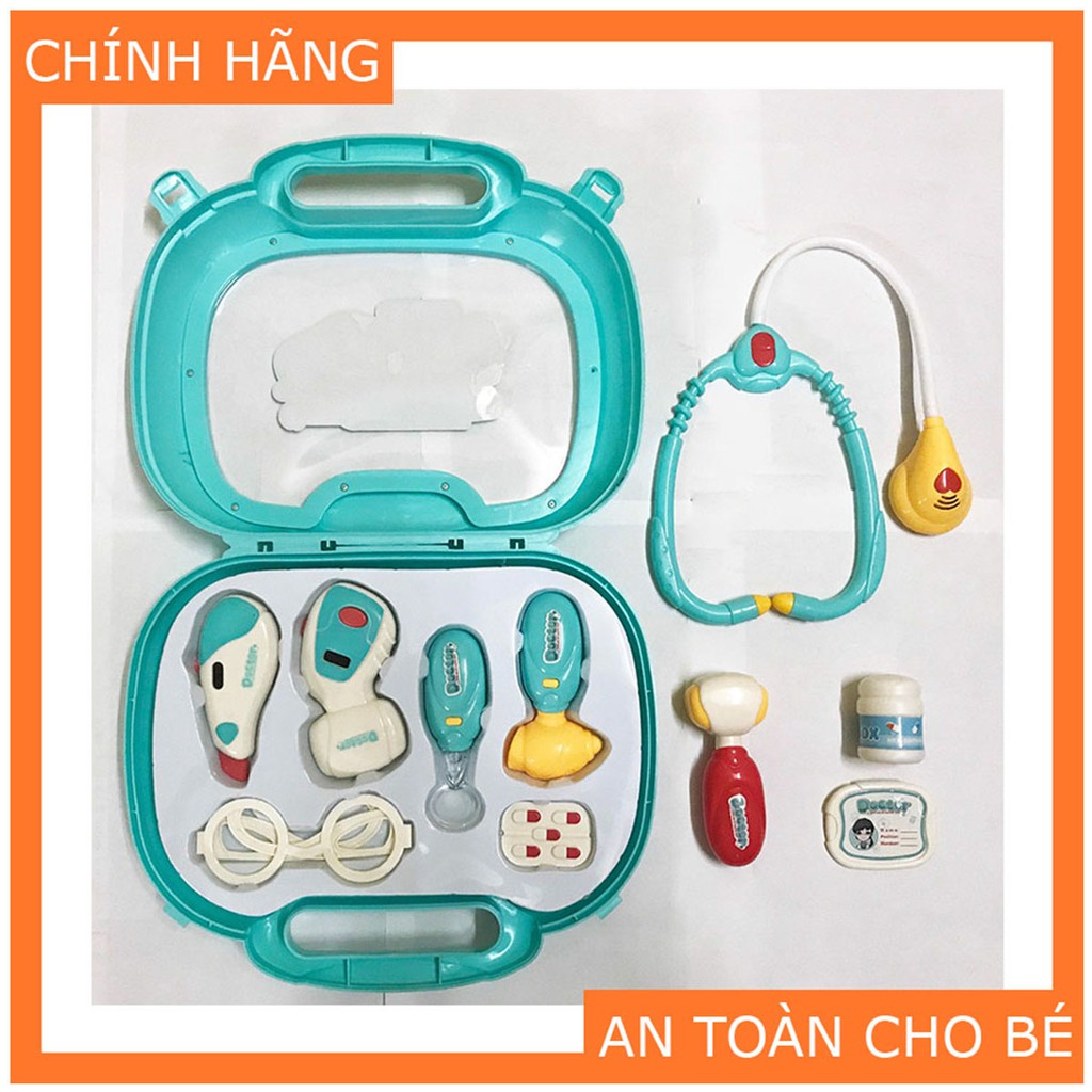 Bộ Đồ Chơi Bác Sĩ Có Đèn Và Âm Thanh Giả Lập - Duka (Màu Xanh)