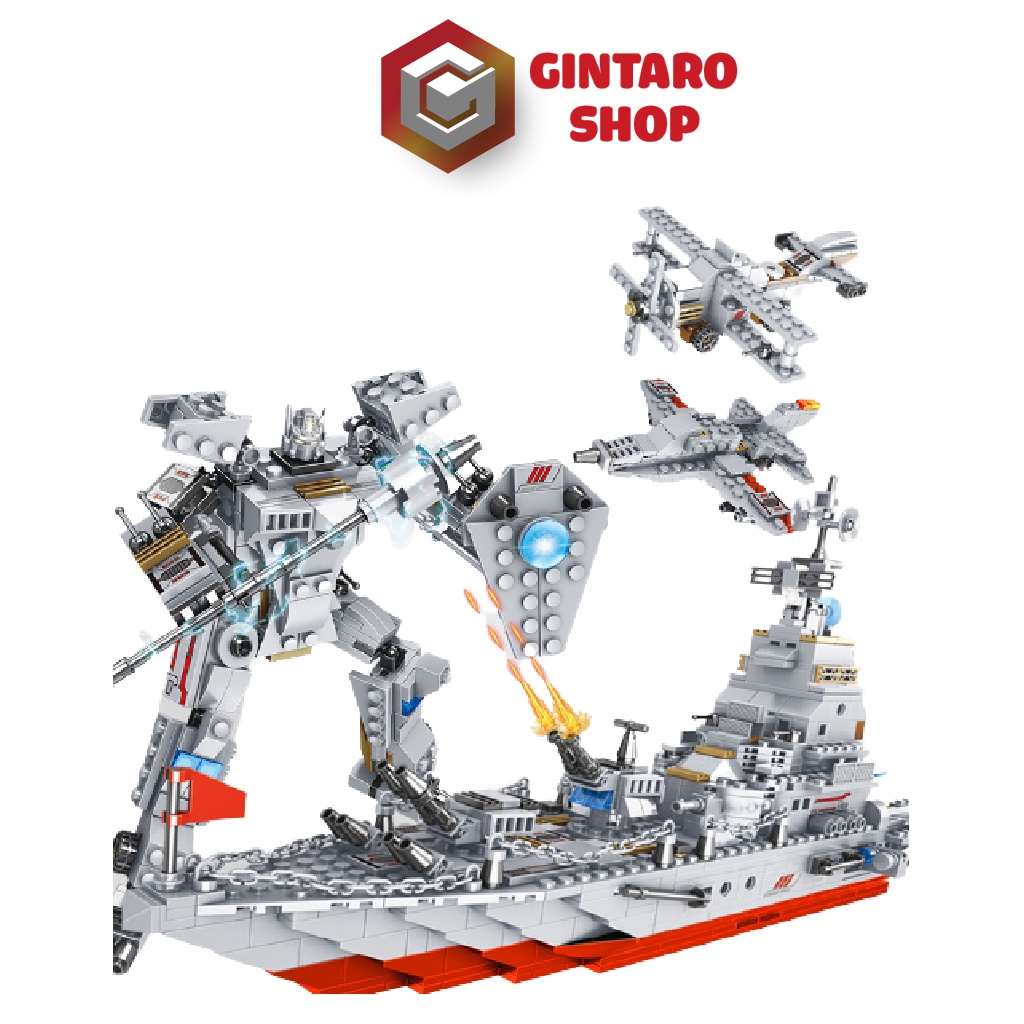 Bộ xếp hình Lego tàu robot 1000 chi tiết cho bé , Đồ chơi lắp ráp Lego giúp phát triển tư duy và sáng tạo GINTARO SHOP