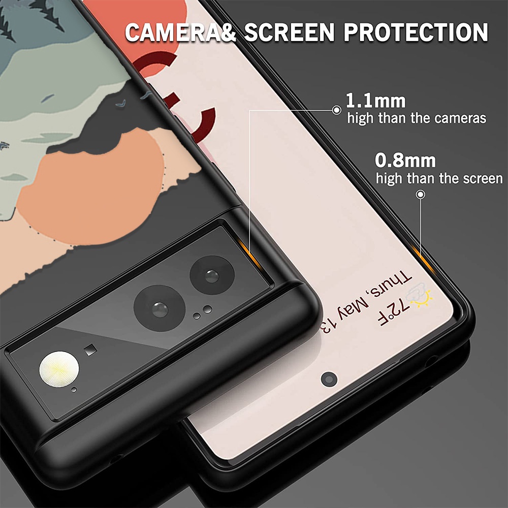 Ốp điện thoại mềm siêu mỏng màu đen in họa tiết hoạt hình cho Google Pixel 6 Pro 5A 5G 3XL 3a XL 4A
