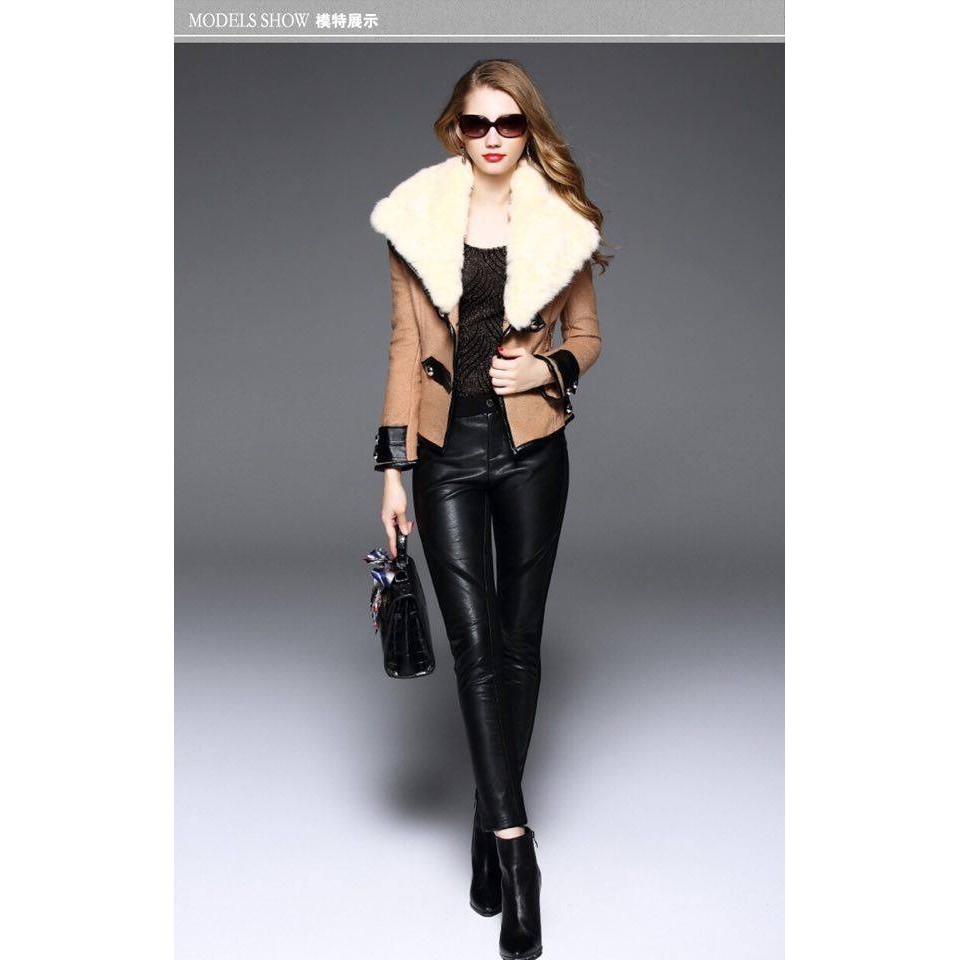 QC666 Áo khoác cổ lông cao cấp Quảng Châu