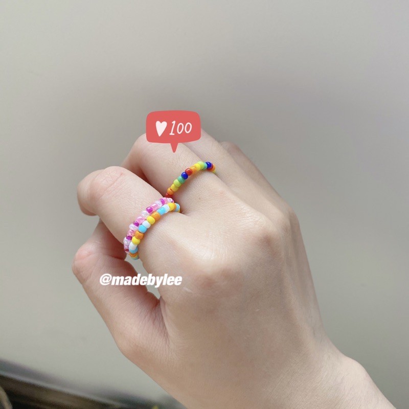 Nhẫn hạt cườm nhiều màu Nhẫn handmade Beadring MADEBYLEE
