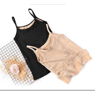 Áo 2 dây nhỏ lót nỉ mặc trong vest co giãn cotton ôm sát AHD04