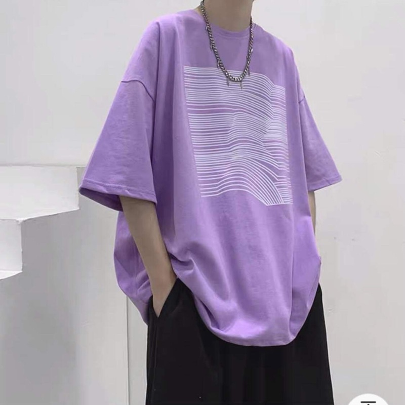 Áo thun tay lỡ vạch ngang TC12