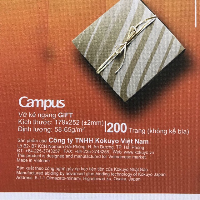 COMBO 5 quyển vở Gift 200 trang 179x252 mm Campus xịn Nhật Bản .