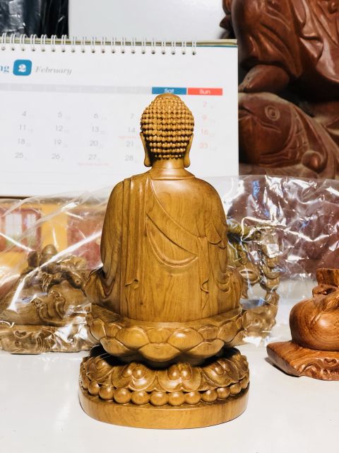 Tượng Phật A Di Đà gỗ bách xanh
