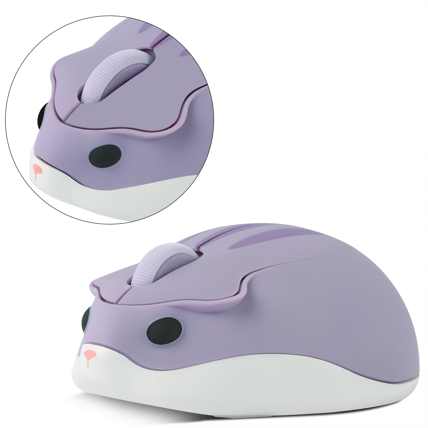 Dễ Thương chuột không dây 1600dpi Hình Chuột Hamster Xinh Xắn