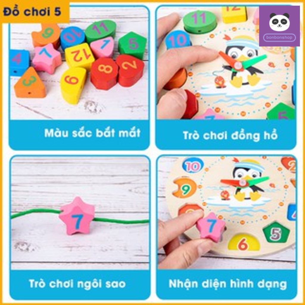 Combo 7 bộ Đồ chơi gỗ thông minh an toàn cho Bé (ĐỒ CHƠI TRẺ EM)