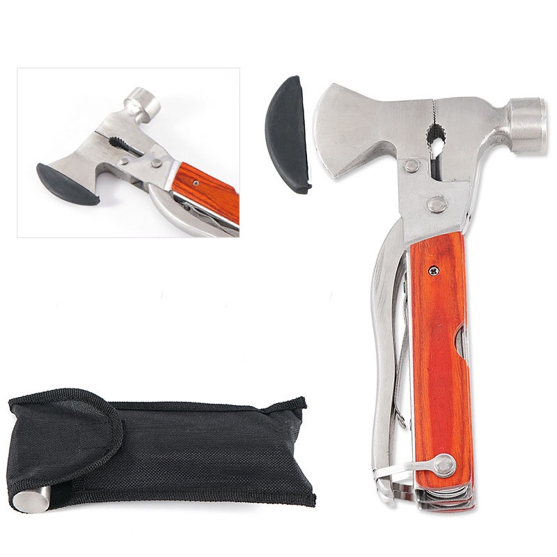 Rìu Đa Năng 9 Trong 1 - Búa Thoát Hiểm Chất Liệu Hợp Kim Không Gỉ Kèm Túi Đựng