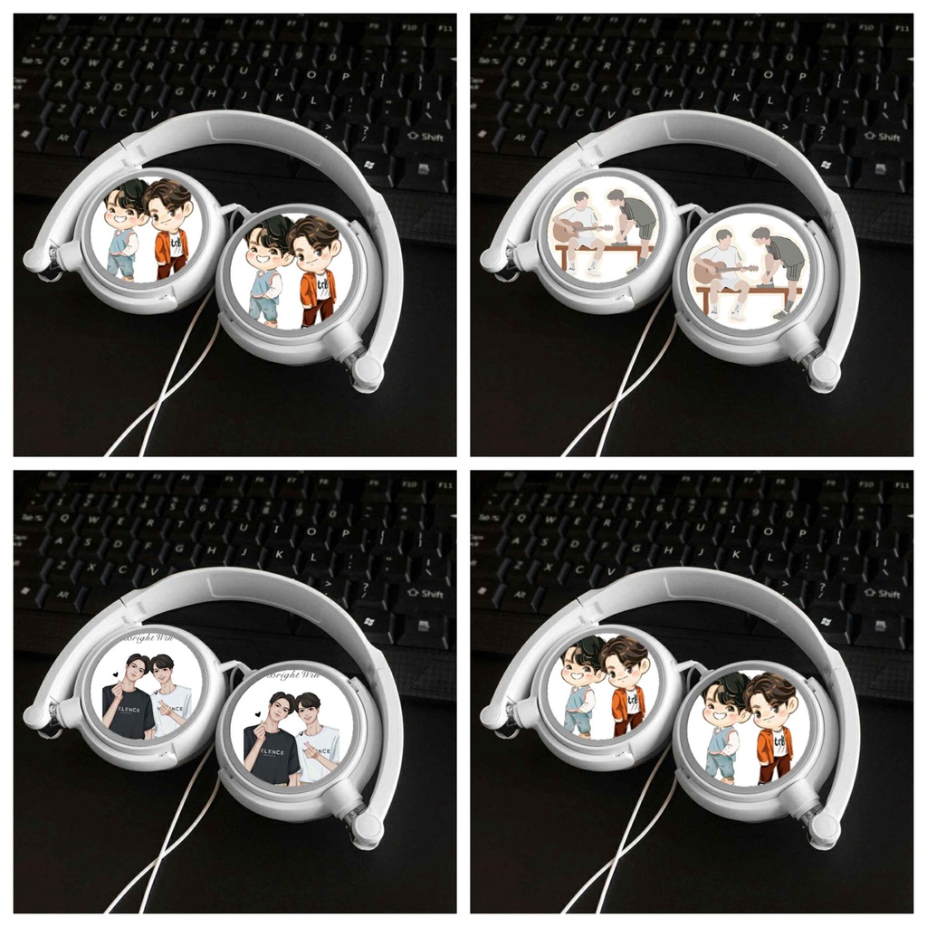 Tai nghe in hình BRIGHTWIN 2gether BL Thái Lan dạng chụp cắm dây có mic tiện lợi