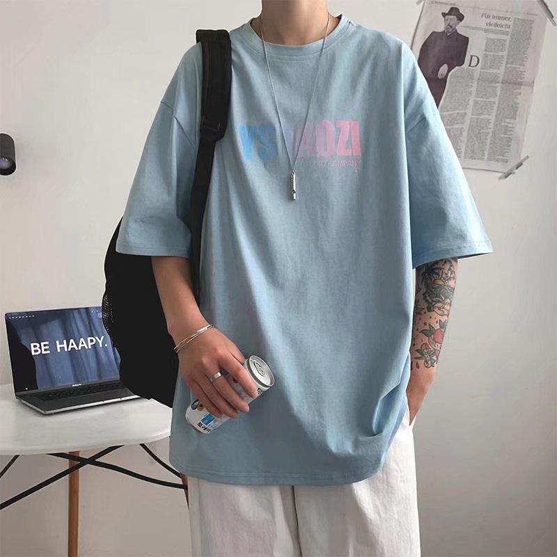 Áo Thun Cổ Tròn Tay Nửa In Chữ Phong Cách Hip Hop Thời Trang Mùa Hè Dành Cho Couple 2022