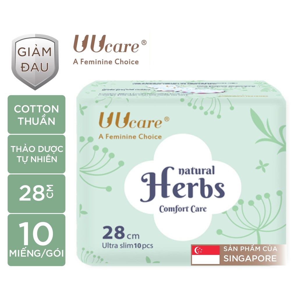 Băng vệ sinh thảo dược UUcare Natural Herbs 28cm 10 Miếng/Gói