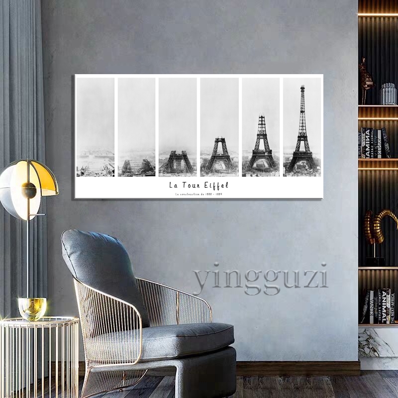 Tranh Vẽ Khung Gỗ Hình Tháp Eiffel Trang Trí Nội Thất Đẹp Mắt