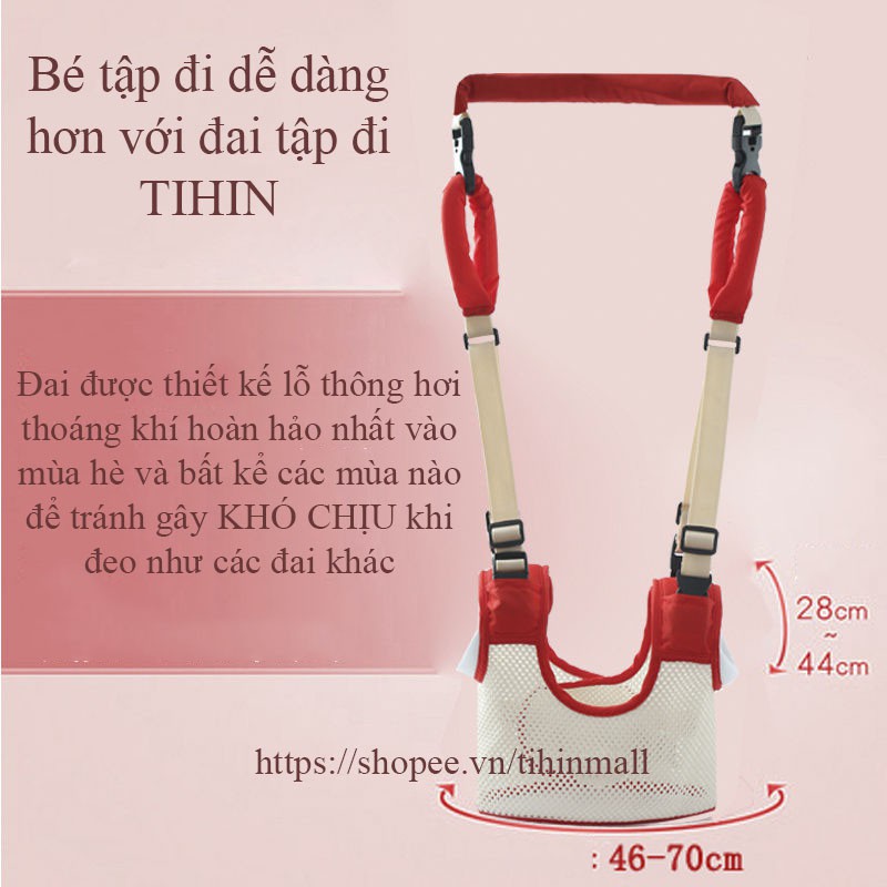 Đai tập đi, đai dắt tập đi lưới thoáng khí mùa hè thay thế xe tập đi, xe tròn tập đi