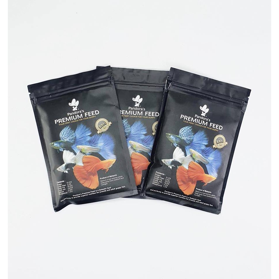 Thức ăn Pandora Black 50g Cao Cấp Dành Cho Guppy và Betta (Hàng Công Ty)