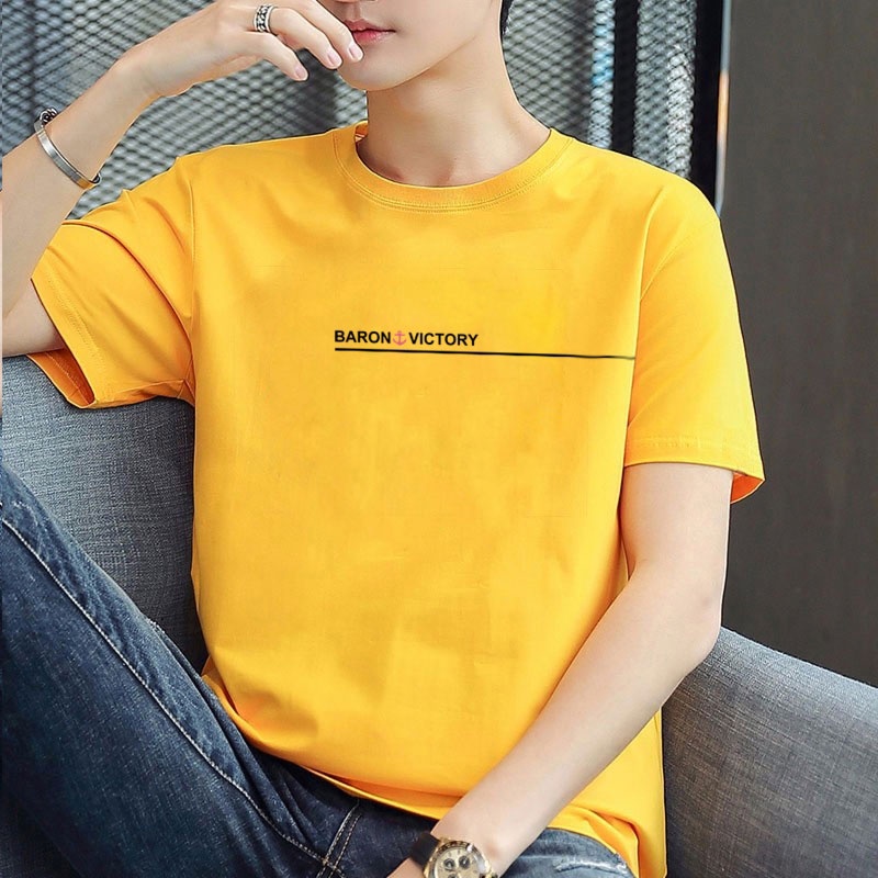 Áo Thun Cotton Tay Ngắn Cổ Tròn Dễ Phối Đồ Thời Trang Cho Nam