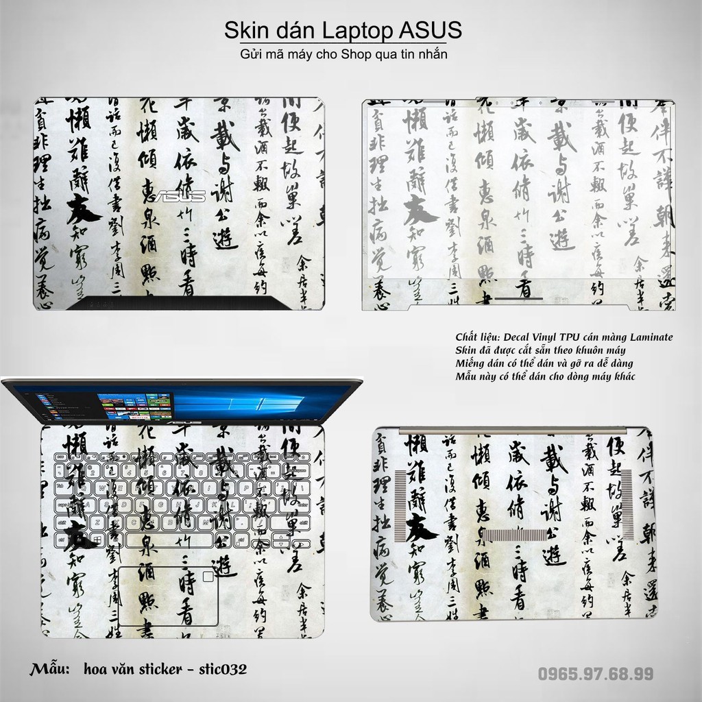 Skin dán Laptop Asus in hình Hoa văn sticker _nhiều mẫu 6 (inbox mã máy cho Shop)