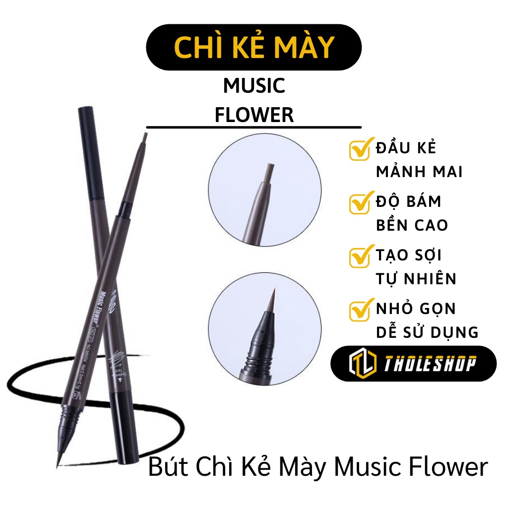 Chì Kẻ Mày - Bút Chì Kẻ Lông Mày 2 Đầu Music Flower Bền Màu, Chống Nước, Mồ Hôi 5562