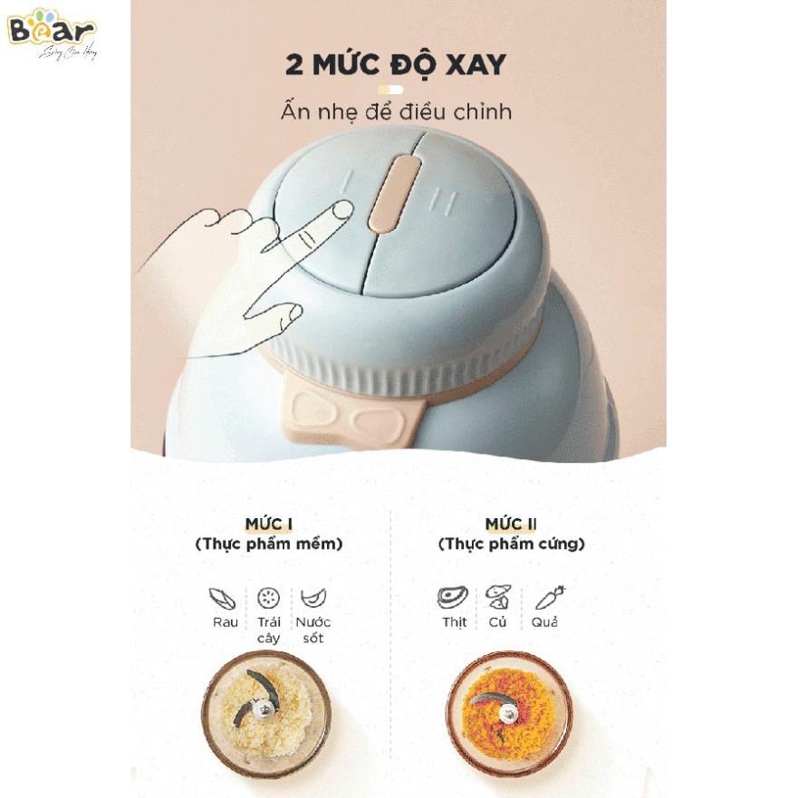 máy xay thịt, xay thực phẩm, cho bé ăn dặm 0.6L Bear QSJ-C02K1 (GR-B06V1) mini Máy xay ăn dặm mini, BH 18 tháng