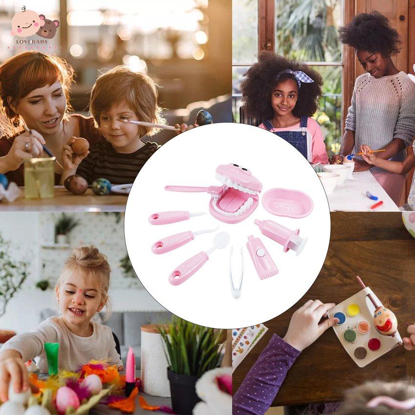 [HOT]9 Pcs Dentist Toy Pretend Dentist Check Tooth Model Kid Educational Doctor Toy