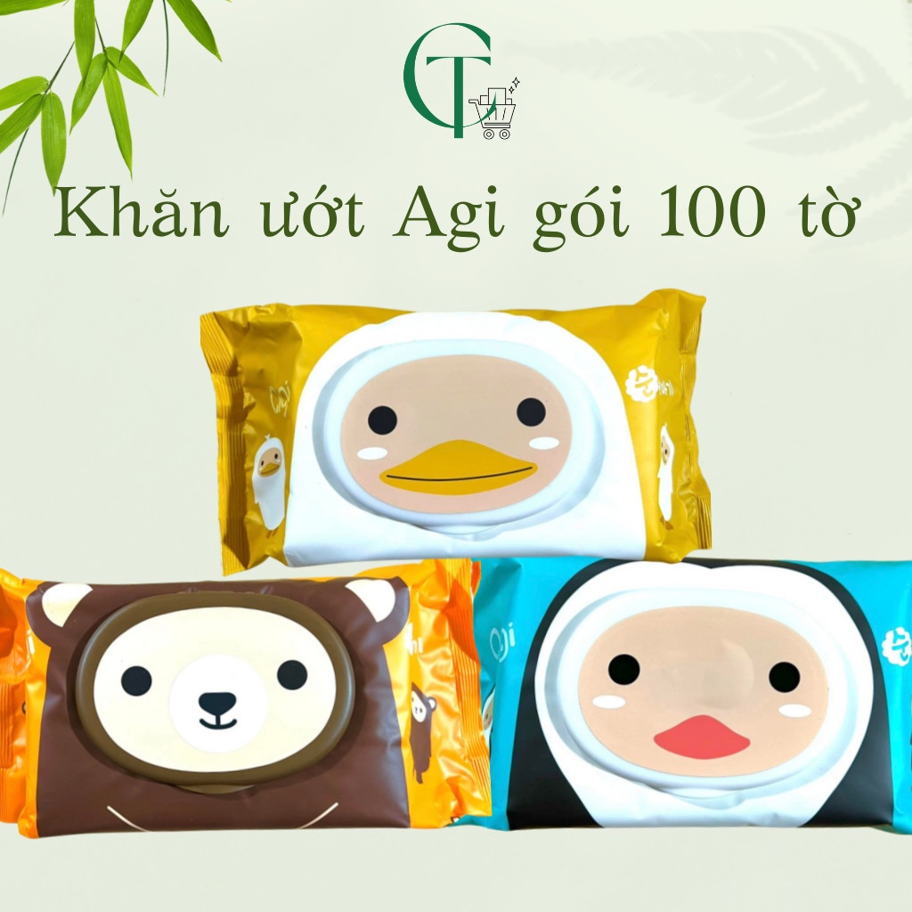 Khăn ướt Agi Hàn Quốc gói 100 tờ (giao ngẫu nhiên)
