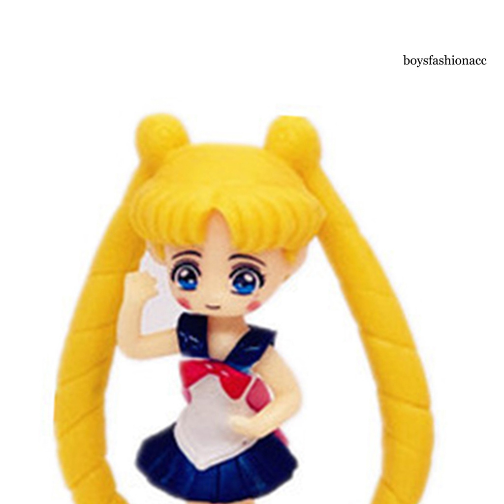 SAILOR MOON Set 6 Mô Hình Đồ Chơi Nhân Vật Thủy Thủ Mặt Trăng