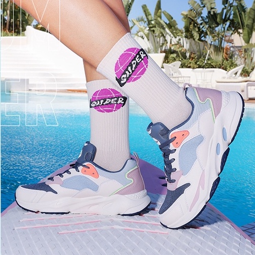 Giày thể thao Xtep phối lưới thoáng khí trọng lượng nhẹ thời trang