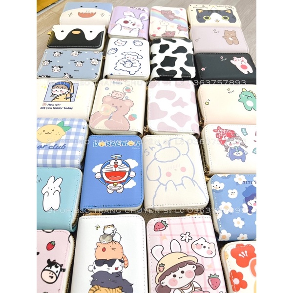 Ví nữ ngắn đẹp cầm tay mini nhỏ gọn bỏ túi nhiều ngăn dễ thương (toàn bộ ảnh thật)