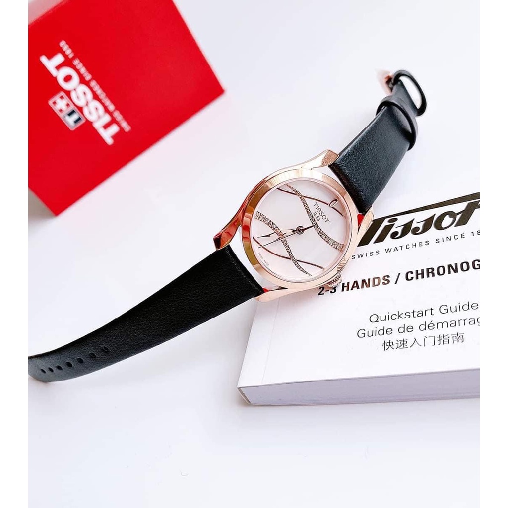 Đồng hồ nữ dây da Tissot T Wave White Mother of Pearl Diamond T112.210.36.111.00