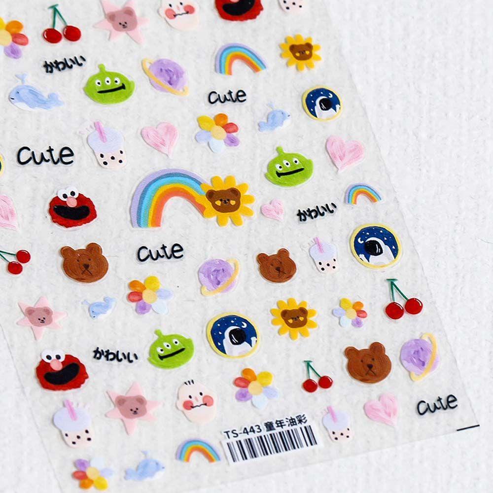 Miếng Dán Trang Trí Móng Tay Họa Tiết Hoạt Hình Dễ Thương