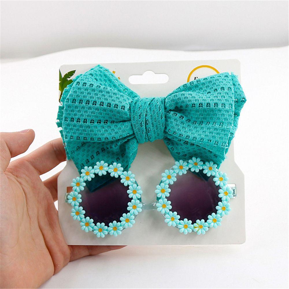 Set 2 Món Kính Mát + Kẹp Tóc Hình Hoa Cúc + Băng Đô Xinh Xắn Cho Bé Gái