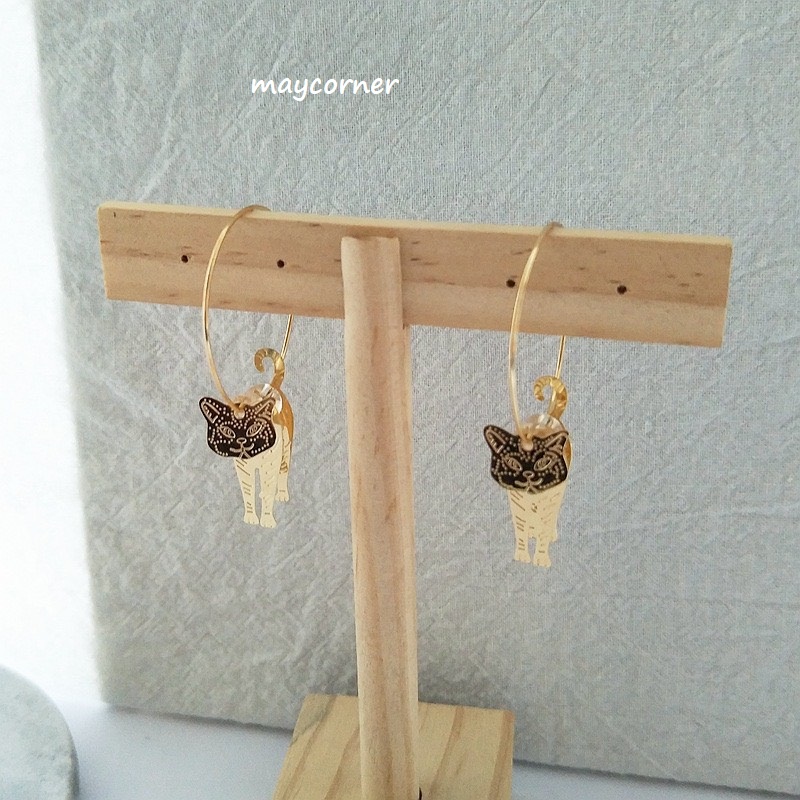 khuyên tai tròn cao cấp mạ 925 bản meo meo lạ mắt 56