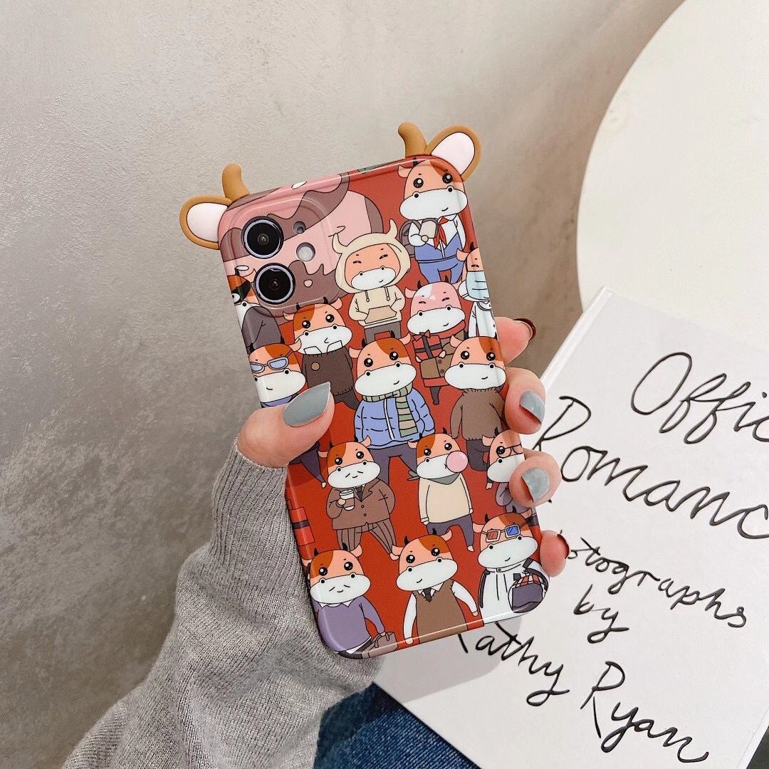 Ốp Điện Thoại Mềm Hình Bò Sữa 3D Cho Iphone 12pro Max 12mini 11pro Max Xs Max Xr Se 2020 7 8 Plus | BigBuy360 - bigbuy360.vn