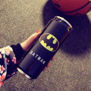 Thermos cup♧✺❈Batman superman customizable cans keep-warm glass coke bottle on-board students birthday gift straw water
