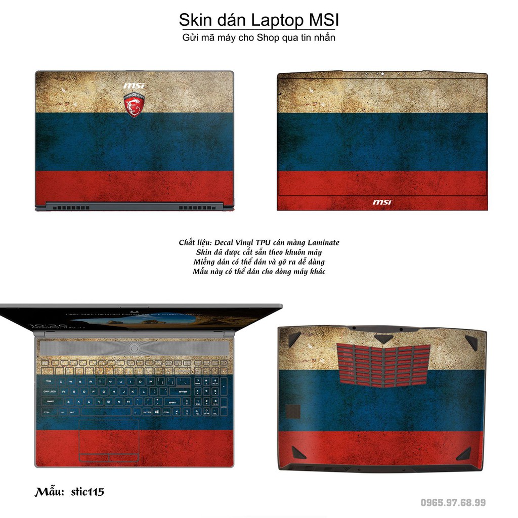 Skin dán Laptop MSI in hình Hoa văn sticker _nhiều mẫu 19 (inbox mã máy cho Shop)