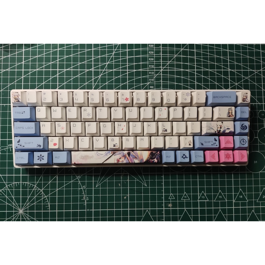 [GIAO NHANH] Keycap genshin impact Ayaka 136 phím thick PBT in dyesub 5 mặt anime cherry profile vừa hết layout phím cơ