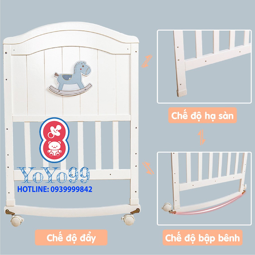 Nôi Cũi Gỗ 2 Tầng Cao Cấp Umoo Chính Hãng UM - 0862