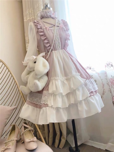 [có sẵn] Đầm / Váy Lolita OP hồng baby | BigBuy360 - bigbuy360.vn