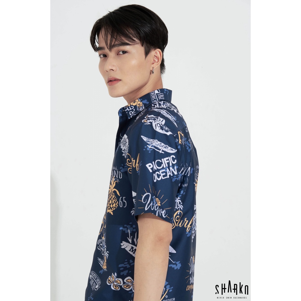 Áo sơ mi nam họa tiết SHARKO - HAWAII WAVE, vải lụa thoáng mát, không nhăn, form rộng  - GNN04 | BigBuy360 - bigbuy360.vn
