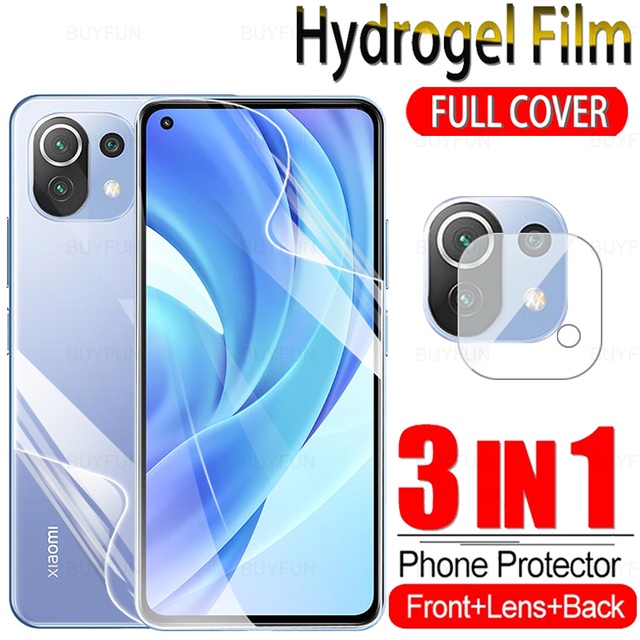 Tấm kính Hydrogel màn hình trước+sau+lens camera cho Xiaomi Xiomi MI 11 MI11 Lite Pro Ultra 4G 5G có bán lẻ